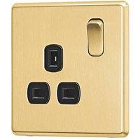 Arlec 13A 1-Gang SP Switched Socket Gold with Black Inserts (224RU)