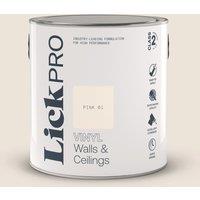 LickPro 2.5Ltr Pink 01 Vinyl Matt Emulsion Paint (225TM)