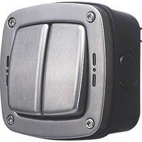 British General IP66 20A 2-Gang 2-Way Weatherproof Outdoor Switch with LED (225XH)