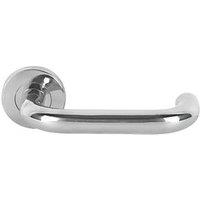 Eurospec Fire Rated Safety Lever on Rose Pair Polished Stainless Steel (2261J)