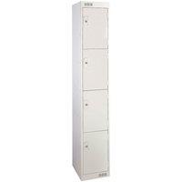 LinkLockers 4-Door Security Locker 1800mm x 300mm Grey (22789)