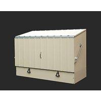 Trimetals Protect A Cycle 6' 6" x 3' (Nominal) Pent Metal Bike Store with Base Cream (228RY)