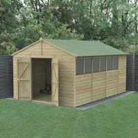 Forest Beckwood 10' x 14' 6" (Nominal) Apex Shiplap Timber Shed with Base & Assembly (229PW)