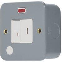 Contactum 13A Switched Metal Clad Secret Key Fused Spur & Flex Outlet with Neon with White Inserts (229RK)