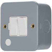 Contactum 13A Switched Metal Clad Fused Spur & Flex Outlet with White Inserts (229RP)