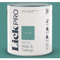 LickPro 2.5Ltr Teal 06 Vinyl Matt Emulsion Paint (230TM)