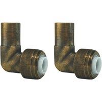 ETAL Brass Push-Fit Reducing 90 Stem Elbow F 10mm x M 15mm 2 Pack (230YU)