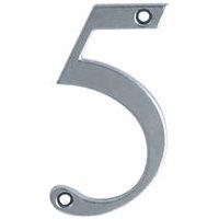 Fab & Fix Door Numeral 5 Polished Chrome 80mm (2329P)