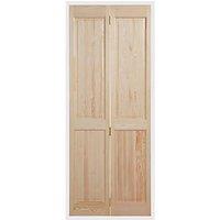 Unfinished Pine Wooden 4-Panel Internal Bi-Fold Victorian-Style Door 1981mm x 762mm (232FA)