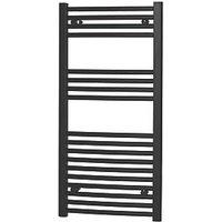 Flomasta 1000mm x 500mm 1546BTU Black Curved Towel Radiator (232RV)