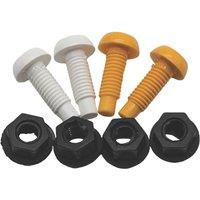 Pearl Consumables Slotted Yellow/White Number Plate Nylon Screws & Nuts 4 Piece Set (232YY)