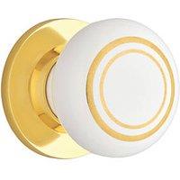 Designer Levers Door Knob on Brass Base 60mm Pair White (233KK)