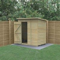 Forest Beckwood 6' x 4' (Nominal) Pent Shiplap Timber Shed with Base & Assembly (233PW)