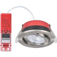 Lexco Tania Tilt Fire Rated LED Downlight Brushed Nickel 6W 600lm (233RE)