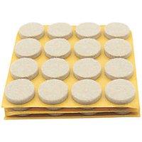 Essentials Beige Round Self-Adhesive Felt Pads 22mm x 22mm 80 Pack (234XG)