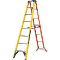 Werner Fibreglass 2.37m 8 Step Swingback A Frame Step Ladder (235CJ)