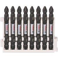 Bosch 1/4" 65mm Hex Shank PZ2 Impact Control Double-Ended Screwdriver Bits 8 Piece Set (235FW)