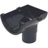 FloPlast Mini Line uPVC Round Stopend Outlet Black 76mm x 50mm (23655)
