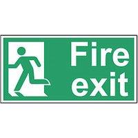 Essentials Non Photoluminescent "Fire Exit Man Left" Sign 300mm x 150mm (236FG)