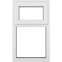 Crystal Top Opening Clear Double-Glazed Casement White uPVC Window 610mm x 1115mm (236JK)