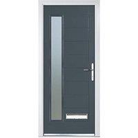 Crystal Ladder 1-Light Left or Right-Handed Anthracite Grey Composite Front Door 2055mm x 920mm (236JM)