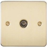 Knightsbridge 1-Gang Coaxial TV Socket Brushed Brass (236TX)