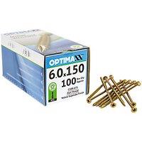 Optimaxx PZ Countersunk Wood Screws 6mm x 150mm 100 Pack (237TY)