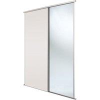 Spacepro Classic 2-Door Sliding Wardrobe Door Kit Cashmere Frame Cashmere / Mirror Panel 1185mm x 2260mm (239GK)