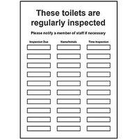 Essentials "These Toilets Are Regularly Inspected" Sign 297mm x 210mm (239HL)