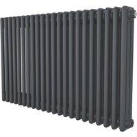 Azur 600mm x 1010mm 4295BTU Anthracite Horizontal 3 Column Radiator (240YR)