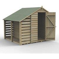 Forest 4Life 5' x 7' (Nominal) Apex Overlap Timber Shed with Lean-To (241FL)