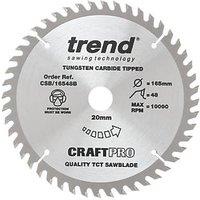 Trend CraftPro CSB/16548B Wood Plunge Saw Blade 165mm x 20mm 48T (241XG)