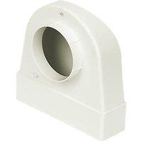 Manrose PVC Round to Rectangular Flat Channel Appliance Connector Elbow 90 Bend White 212mm x 100mm (24211)