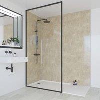 Multipanel Unlipped Bathroom Waterproof Wall Panel Gloss Travertine 2400mm x 1200mm x 11mm (242CG)