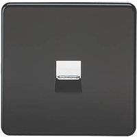 Knightsbridge 1-Gang Slave Telephone Socket Matt Black (244TX)