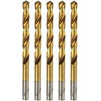 Erbauer Straight Shank Metal Drill Bits 12mm x 151mm 5 Pack (24565)