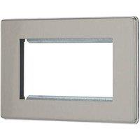 Contactum Lyric 4-Module Modular Faceplate Brushed Steel (246RP)