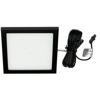 VEW Slim Square LED Cabinet Lights Black 3W 140lm 3 Pack (246TW)