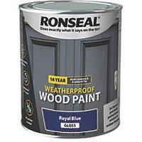 Ronseal 750ml Royal Blue Satin Wood Paint (248VV)