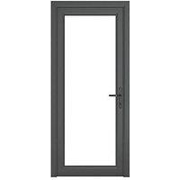 Crystal Fully Glazed 1-Clear Light Left-Handed Anthracite Grey uPVC Back Door 2090mm x 840mm (250JN)