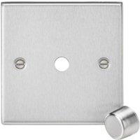 Knightsbridge Raised Square 1-Gang Modular Dimmer Switch Brushed Chrome (250YA)