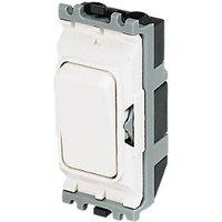 MK Grid Plus 20A 1-Way Grid Light Switch White with Colour-Matched Inserts (25191)