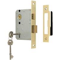 ERA 3 Lever Brass Effect Mortice Sashlock 76mm Case - 56mm Backset (25228)