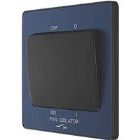 British General Evolve 10A 1-Gang 3-Pole Fan Isolator Switch Blue with Black Inserts (252PX)