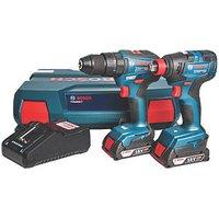 Bosch GSB 18 V-55 18V 2 x 2.0Ah Li-Ion Coolpack Brushless Cordless 18V Twin Pack (253JF)