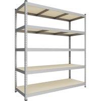 RB Boss Fastlok UDL/GALV 5-Tier Metal Garage Shelving Unit 1600mm x 600mm x 1800mm (253TW)