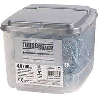 Turbo Silver PZ Double-Countersunk Multipurpose Screws 4mm x 40mm 1000 Pack (2550F)