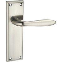 Smith & Locke Blyth Fire Rated Latch Lever Door Handles Pair Brushed Nickel (255HY)