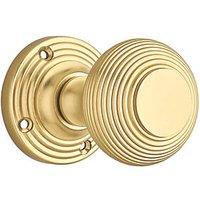 Designer Levers Beehive Door Knob Pair Brushed Brass 60mm (255KK)