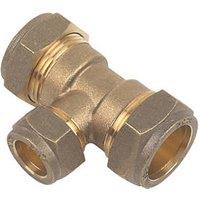 Flomasta Brass Compression Reducing Tee 22mm x 22mm x 15mm (25631)